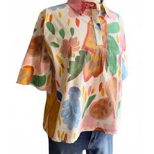 NEW JOH women's jamila stretch blouse in multicolor